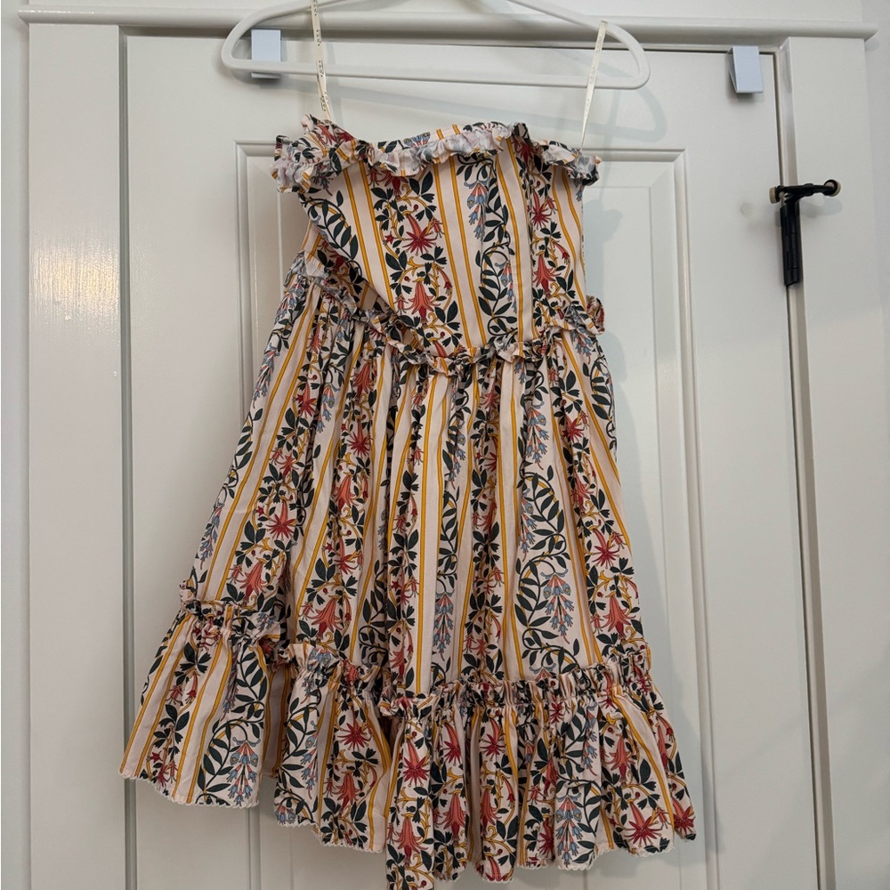 AGUA BY AGUA BENDITA Rosa floral-print strapless cotton mini dress